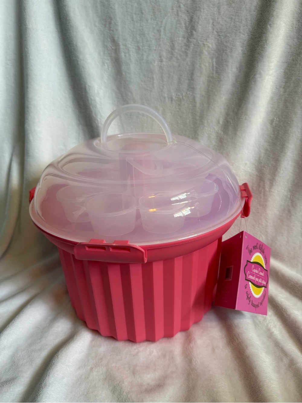 Fox Run Pink Cupcake Carousel Carrier NWT